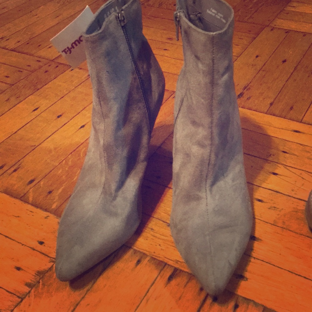 Gray Suede Booties